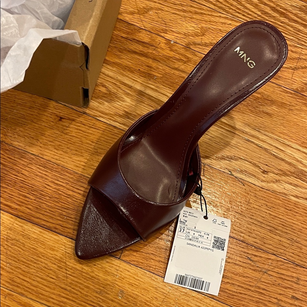 Mango Women's Burgundy Mules